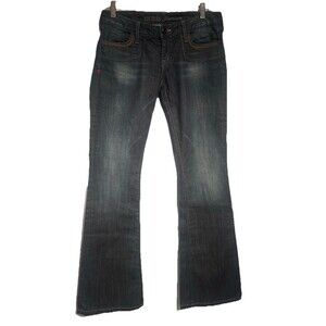 GUESS  Vintage Flare Jeans Women's Size 27/4 Dark Denim Low Rise Retro Y2K
